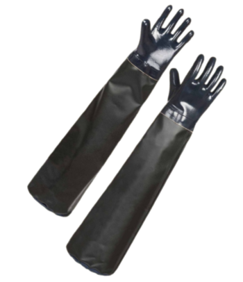 Перчатки ТУРБО с полным нитриловым покрытием, с нарукавником, армированным ПВХ (длина 700 мм) Уфа