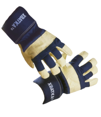 Перчатки ХВАТКА® комбинированные, утепленные кожаные. Тольятти