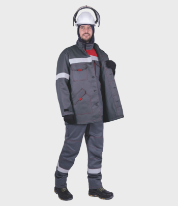 Комплект летний термостойкий мужской от термических рисков электрической дуги модель «ЭлектроСтоп ТЕРМО», тип В/хн КЛ-2 (куртка, брюки, куртка-накидка) Смоленск