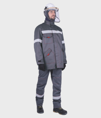 Комплект летний термостойкий мужской усиленный от термических рисков электрической дуги модель «ЭлектроСтоп ТЕРМО», тип В/хн КЛ-6 (куртка, брюки, куртка-накидка усиленная) Смоленск