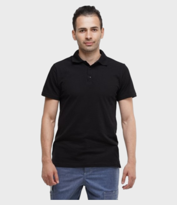 Рубашка ПОЛО (короткий рукав), черная Калуга