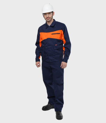 Костюм РИТМ®, темно-синий с оранжевым, куртка с брюками Челябинск