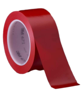 Лента клейкая односторонняя 3M™ 471, основа ПВХ, адгезив каучук, цвет красный, 50мм Х 32,9м Тверь