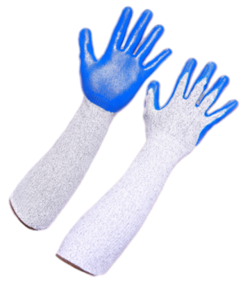 Перчатки ХОРНЕТ с длинной манжетой с нитриловым покрытием Кемерово